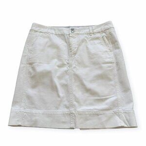 Gap 1969 Limited Edition White Denim Knee Length Skirt, Size 12